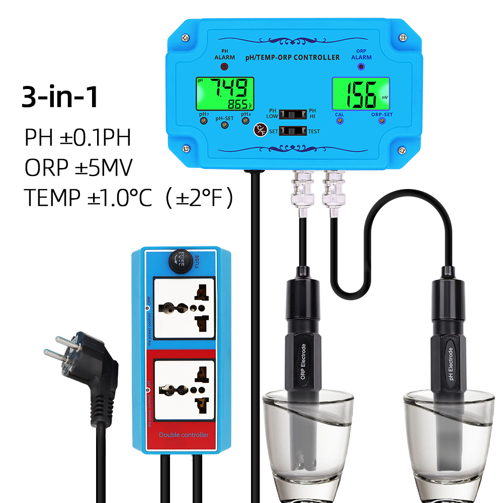 Ph Up Down Solution - جديد 3 in1pH/ORP/تحكم في درجة الحرارة